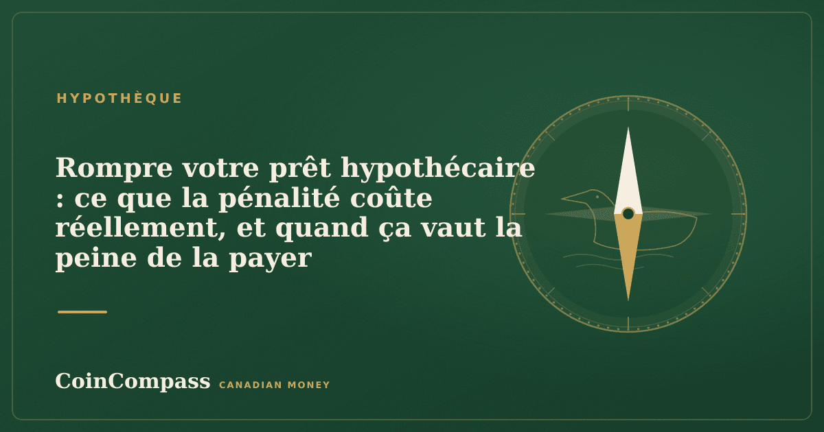 Rompre votre prêt hypothécaire : ce que la pénalité coûte réellement, et quand ça vaut la peine de la payer — Hypothèque · CoinCompass