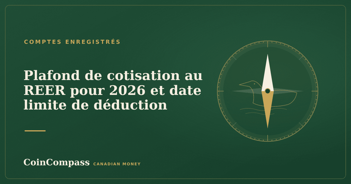 Plafond de cotisation au REER pour 2026 et date limite de déduction — Comptes enregistrés · CoinCompass