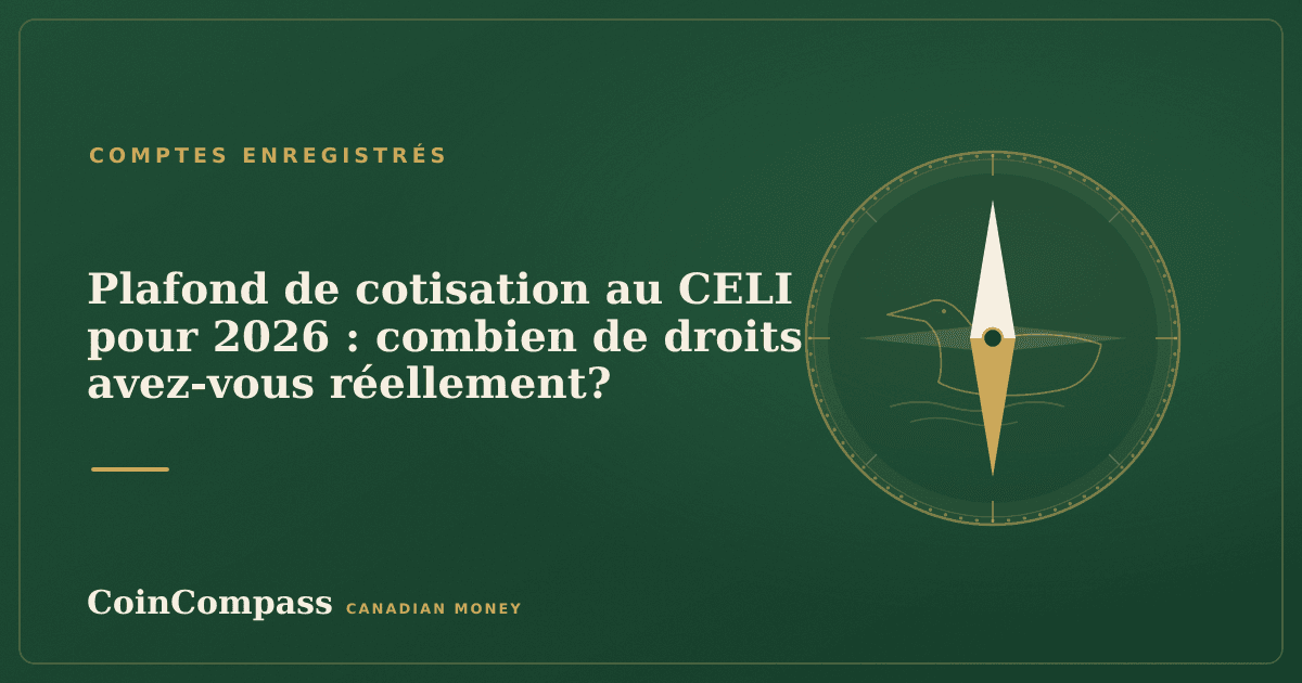Plafond de cotisation au CELI pour 2026 : combien de droits avez-vous réellement? — Comptes enregistrés · CoinCompass