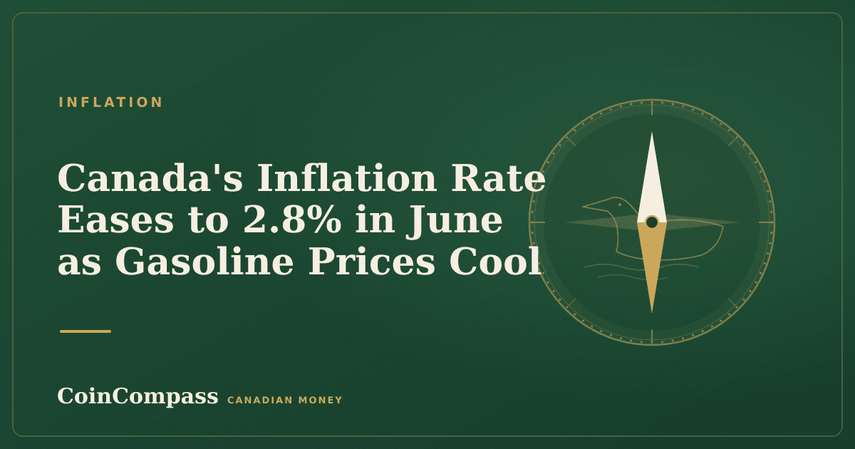 Canada's Inflation Rate Eases to 2.8% in June as Gasoline Prices Cool — Inflation · CoinCompass