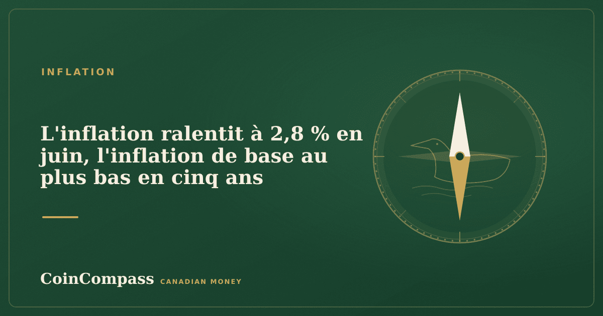 L'inflation ralentit à 2,8 % en juin, l'inflation de base au plus bas en cinq ans — Inflation · CoinCompass