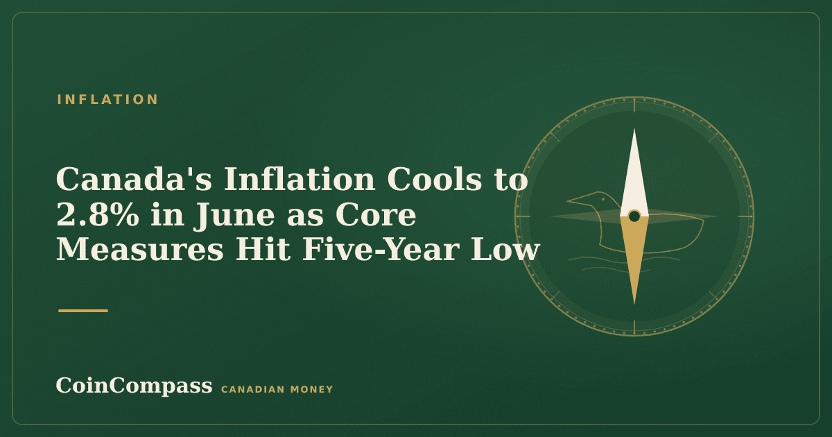 Canada's Inflation Cools to 2.8% in June as Core Measures Hit Five-Year Low — Inflation · CoinCompass