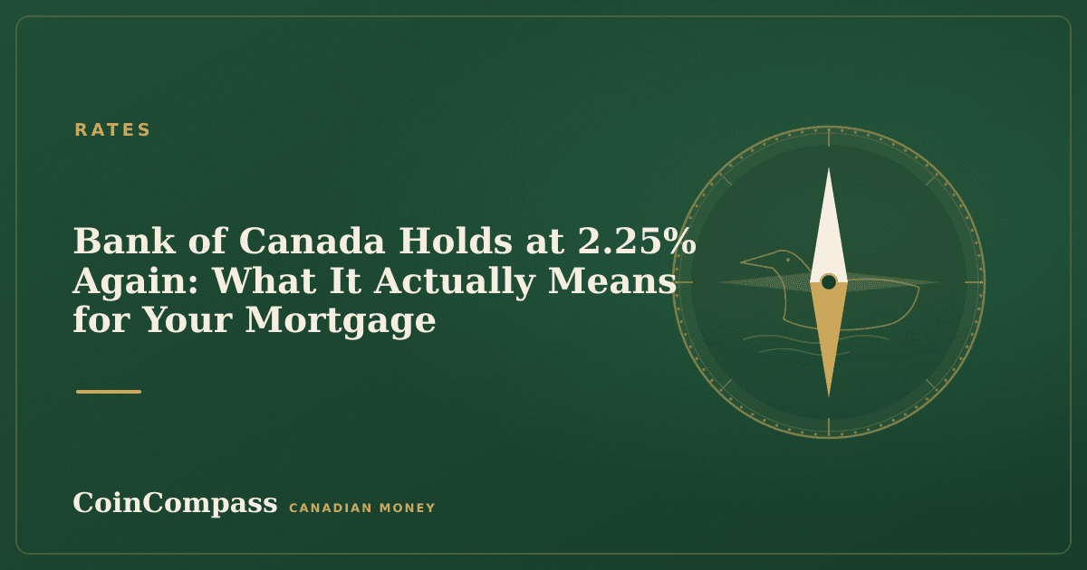 Bank of Canada Holds at 2.25% Again: What It Actually Means for Your Mortgage — Rates · CoinCompass