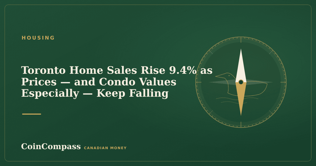 Toronto Home Sales Rise 9.4% as Prices — and Condo Values Especially — Keep Falling — Housing · CoinCompass