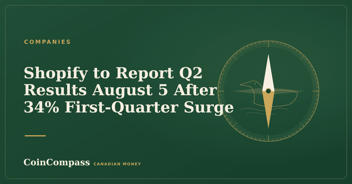 Shopify to Report Q2 Results August 5 After 34% First-Quarter Surge — Companies · CoinCompass